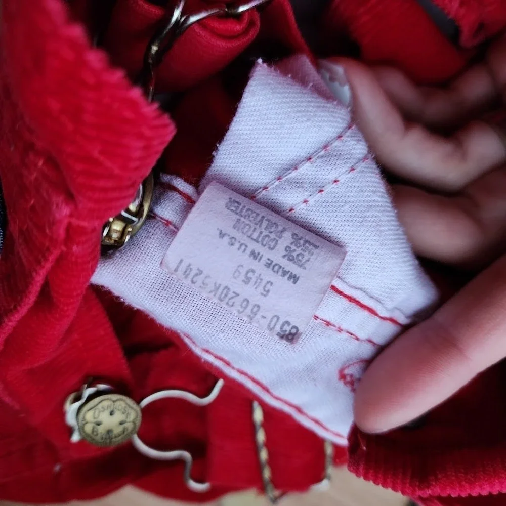 VTG OSHKOSH B'GOSH Made in USA Red Corduroy Overalls Baby‎ 12 Months